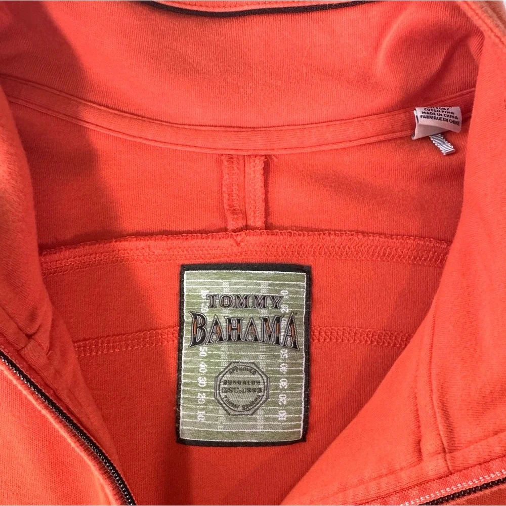 Tommy Bahama NFL‎ Cleveland Browns 1/4 Zip Pullover XL Pima Cotton Orange Logos